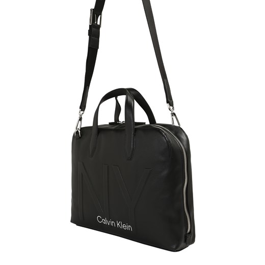 Torba na laptopa Calvin Klein czarna skórzana 