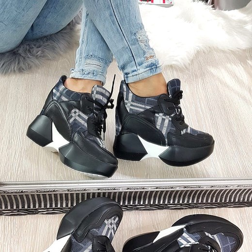 Sneakersy damskie czarne 
