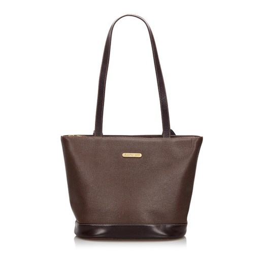 Shopper bag Burberry Vintage matowa brązowa skórzana duża elegancka
