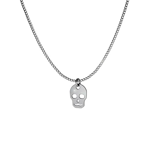 Srebrny naszyjnik czaszka, srebro 925 : Długość (cm) - 60, Kolor pokrycia srebra - Oksydą