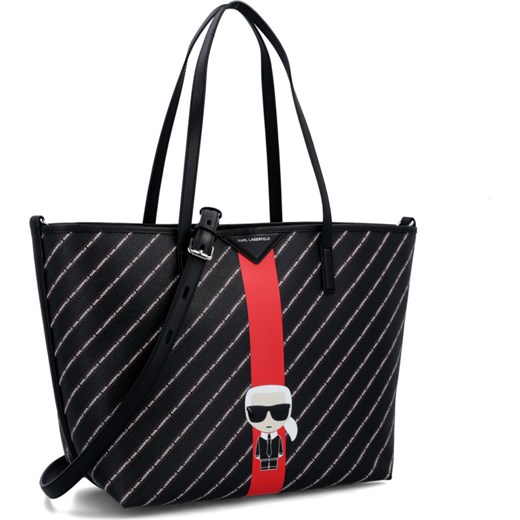 Shopper bag Karl Lagerfeld bez dodatków skórzana młodzieżowa na ramię 