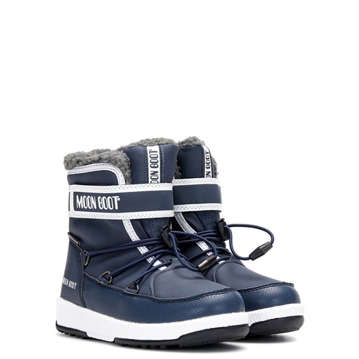 Buty zimowe dziecięce Moon Boot niebieskie na rzepy 