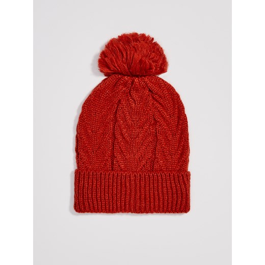 Czerwona czapka zimowa damska Sinsay 