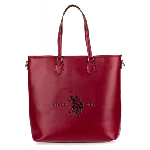 Shopper bag czerwona U.S Polo Assn. bez dodatków duża 