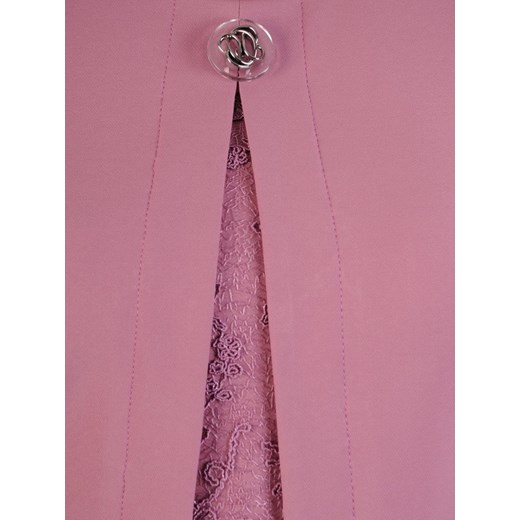 Różowa sukienka Modbis mini z tkaniny z krótkim rękawem 