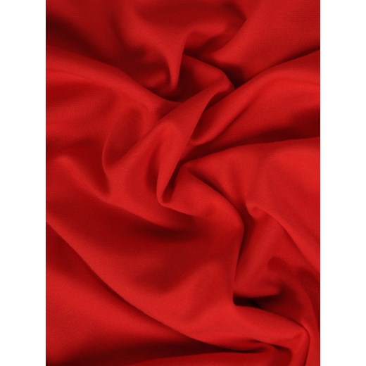 Sukienka czerwona Modbis z krótkim rękawem na co dzień z okrągłym dekoltem 
