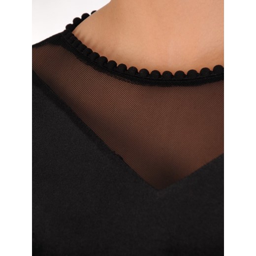 Sukienka Modbis rozkloszowana czarna midi na sylwestra 