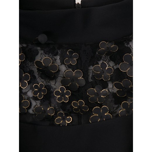 Sukienka damska 14333, czarna kreacja z koronkowymi rękawami.