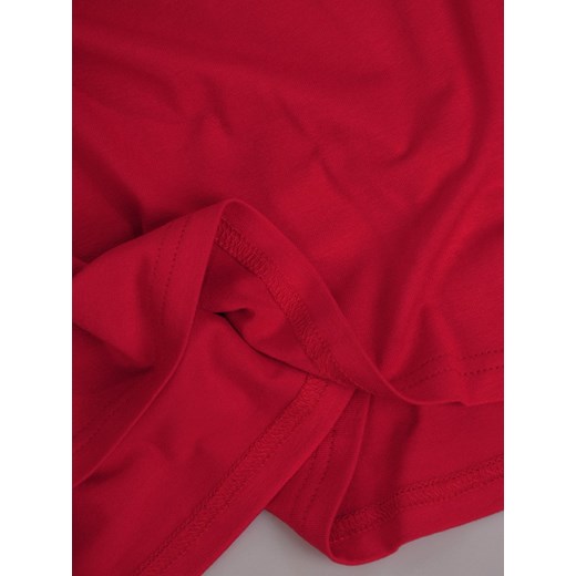 Czerwona bluzka z modnie wykończonymi rękawami 16593.