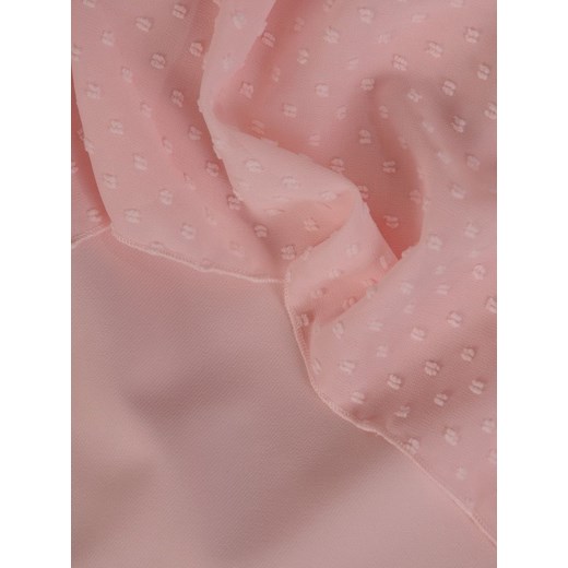 Sukienka Modbis midi różowa bez rękawów na urodziny z okrągłym dekoltem elegancka 
