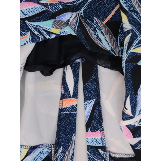 Modbis sukienka z dekoltem w serek w abstrakcyjnym wzorze z tkaniny z krótkimi rękawami 