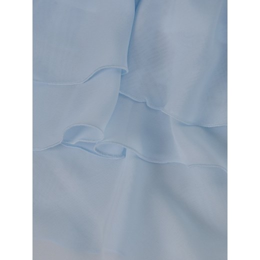 Błękitna sukienka z szyfonowymi falbankami 17206.