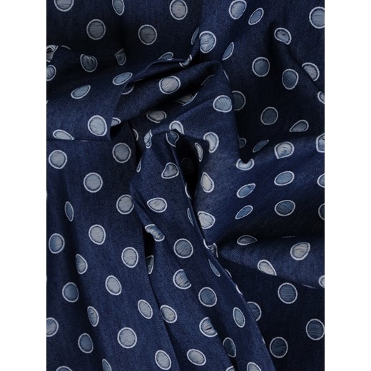 Niebieska sukienka Modbis tkaninowa rozkloszowana elegancka midi 