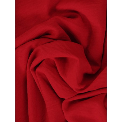 Sukienka Modbis czerwona na randkę z tkaniny z krótkimi rękawami midi 