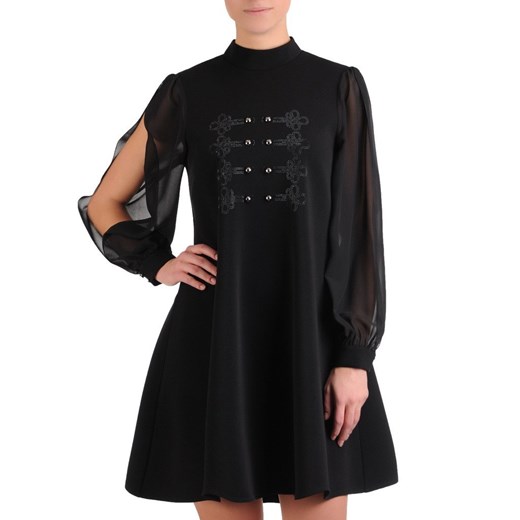 Sukienka na sylwestra czarna bez wzorów mini casual 