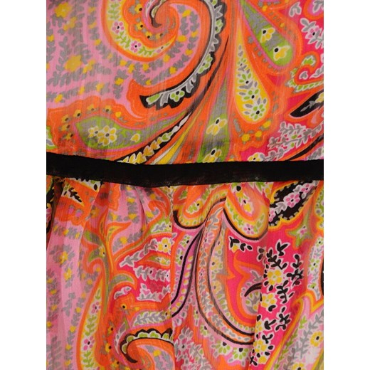 Sukienka wielokolorowa Modbis mini luźna na spacer w abstrakcyjnym wzorze z długim rękawem oversize 