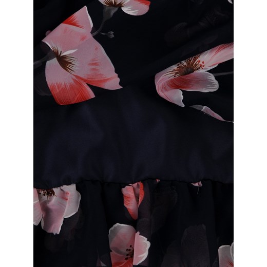 Sukienka z szyfonu Nastia V, rozkloszowana kreacja w kwiaty.