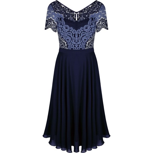Sukienka wieczorowa Żanetta, stylowa kreacja z koronki i szyfonu.