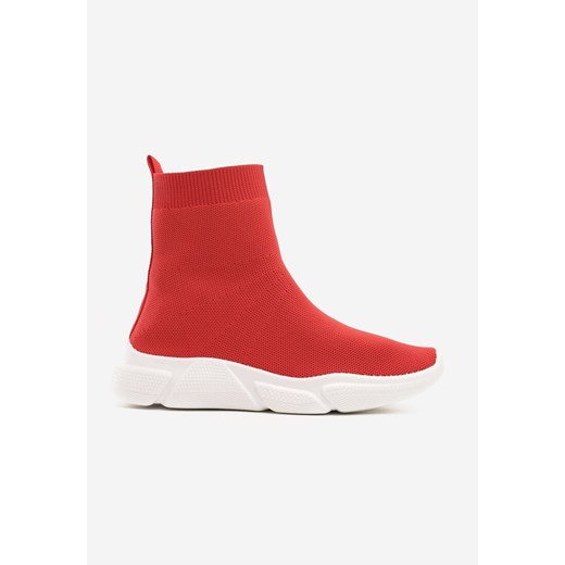 Buty sportowe damskie czerwone Renee sneakersy bez zapięcia wiosenne młodzieżowe 