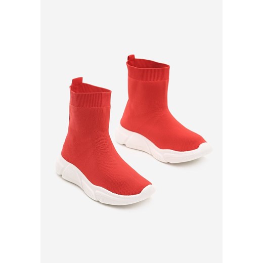 Renee buty sportowe damskie sneakersy bez wzorów czerwone na płaskiej podeszwie wiosenne młodzieżowe 