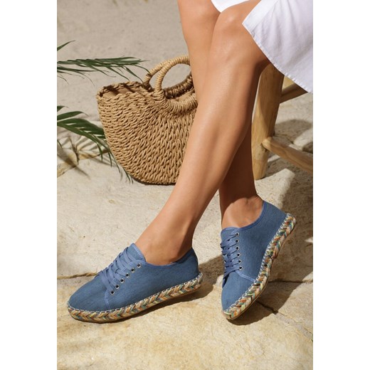 Granatowe Espadryle Timber Look