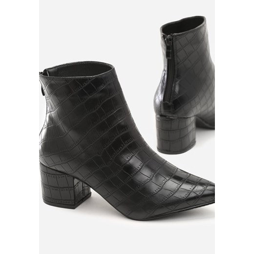 Botki Renee na zamek na słupku eleganckie jesienne 