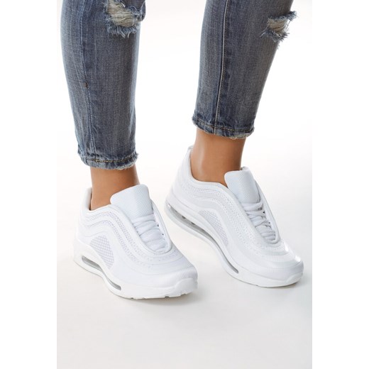 Buty sportowe damskie białe Born2be do fitnessu bez wzorów sznurowane płaskie 