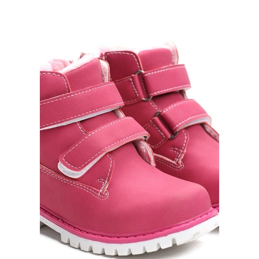 Różowe buty zimowe dziecięce Born2be trapery 