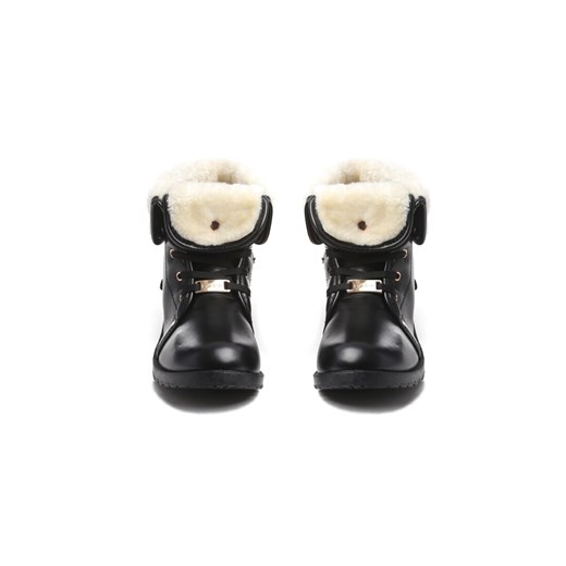 Buty zimowe dziecięce czarne Born2be gładkie 