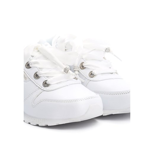 Buty sportowe damskie białe Born2be do biegania bez wzorów 