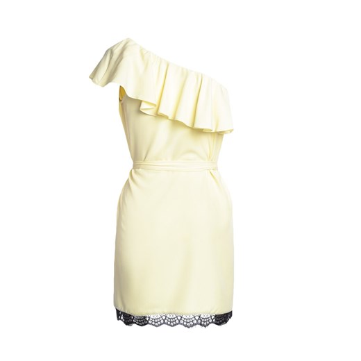 Sukienka Born2be asymetryczna z krótkimi rękawami z asymetrycznym dekoltem mini 