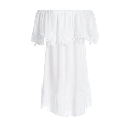 Sukienka Born2be biała z krótkim rękawem na wiosnę mini na spacer 
