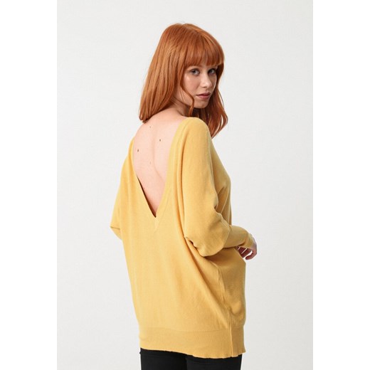 Sweter damski żółty Born2be casual 