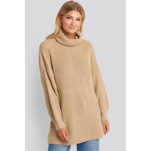 NA-KD sweter damski brązowy 