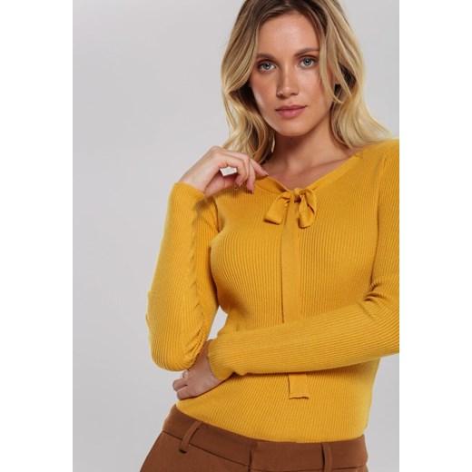 Żółty sweter damski Renee elegancki 
