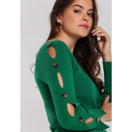 Sweter damski Renee z okrągłym dekoltem zielony 
