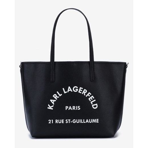 Shopper bag Karl Lagerfeld skórzana bez dodatków na ramię 