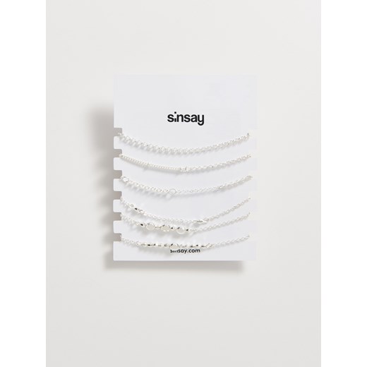 Sinsay - Zestaw bransoletek - Jasny szary  Sinsay One Size 