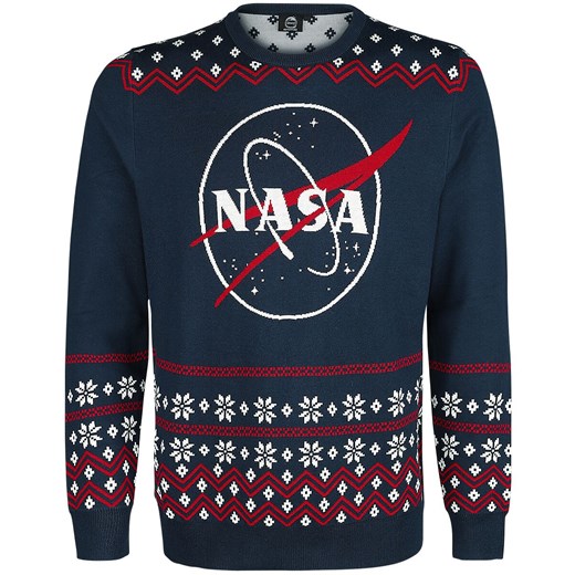 NASA - Logo - Christmas jumper - niebieski   M 