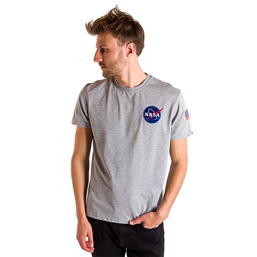 T-shirt męski Alpha Industries z krótkimi rękawami z napisami z jerseyu