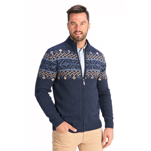 Granatowy sweter męski Lanieri młodzieżowy 
