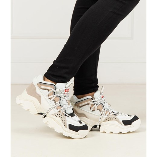 Sneakersy damskie Kenzo sznurowane gładkie na platformie 