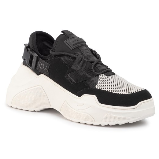 Kendall + Kylie sneakersy damskie czarne na platformie sportowe wiązane