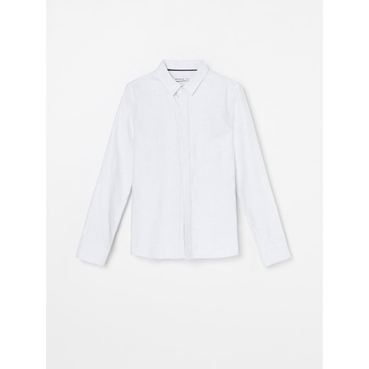Reserved - Elegancka bawełniana koszula w drobny wzór - Biały  Reserved 164 