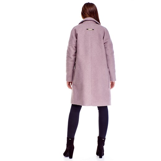 wełniany dwurzędowy płaszcz  fioletowy   M TAGLESS