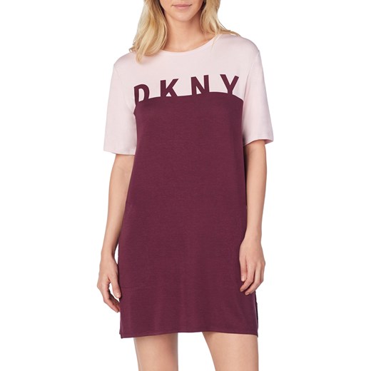 Bluzka damska DKNY z krótkimi rękawami z okrągłym dekoltem 