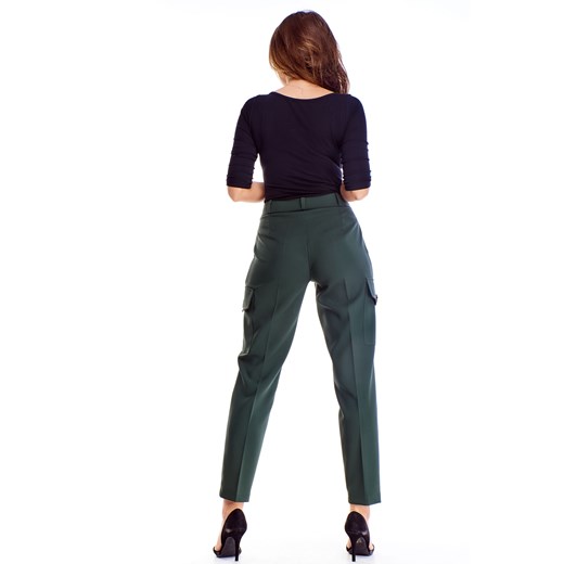 Spodnie damskie zielone Ptakmoda.com bez wzorów 