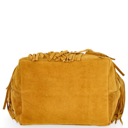 Stylowe Torebki Skórzane Firmowy Shopper XL w stylu boho marki Vittoria Gotti Musztarda (kolory) Vittoria Gotti PaniTorbalska