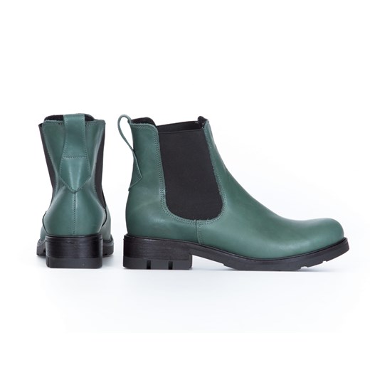 Zapato botki zielone casual jesienne bez wzorów bez zapięcia na obcasie