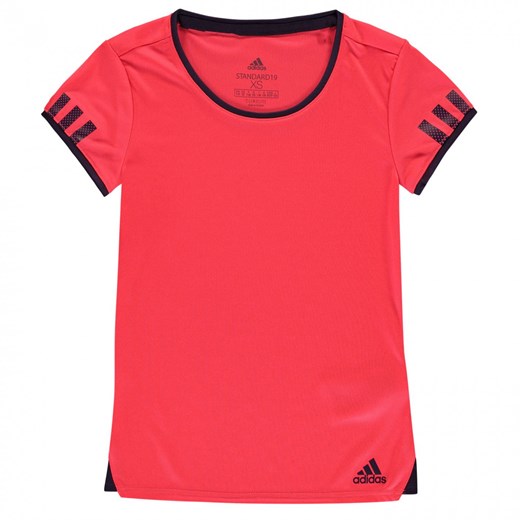 Bluzka dziewczęca czerwona Adidas z krótkimi rękawami 